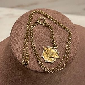 Foundrae 18K  Yellow Gold Diamond Baby Passion Medallion Pendant Necklace